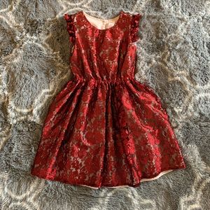 Girls Cherokee Red Lace Dress